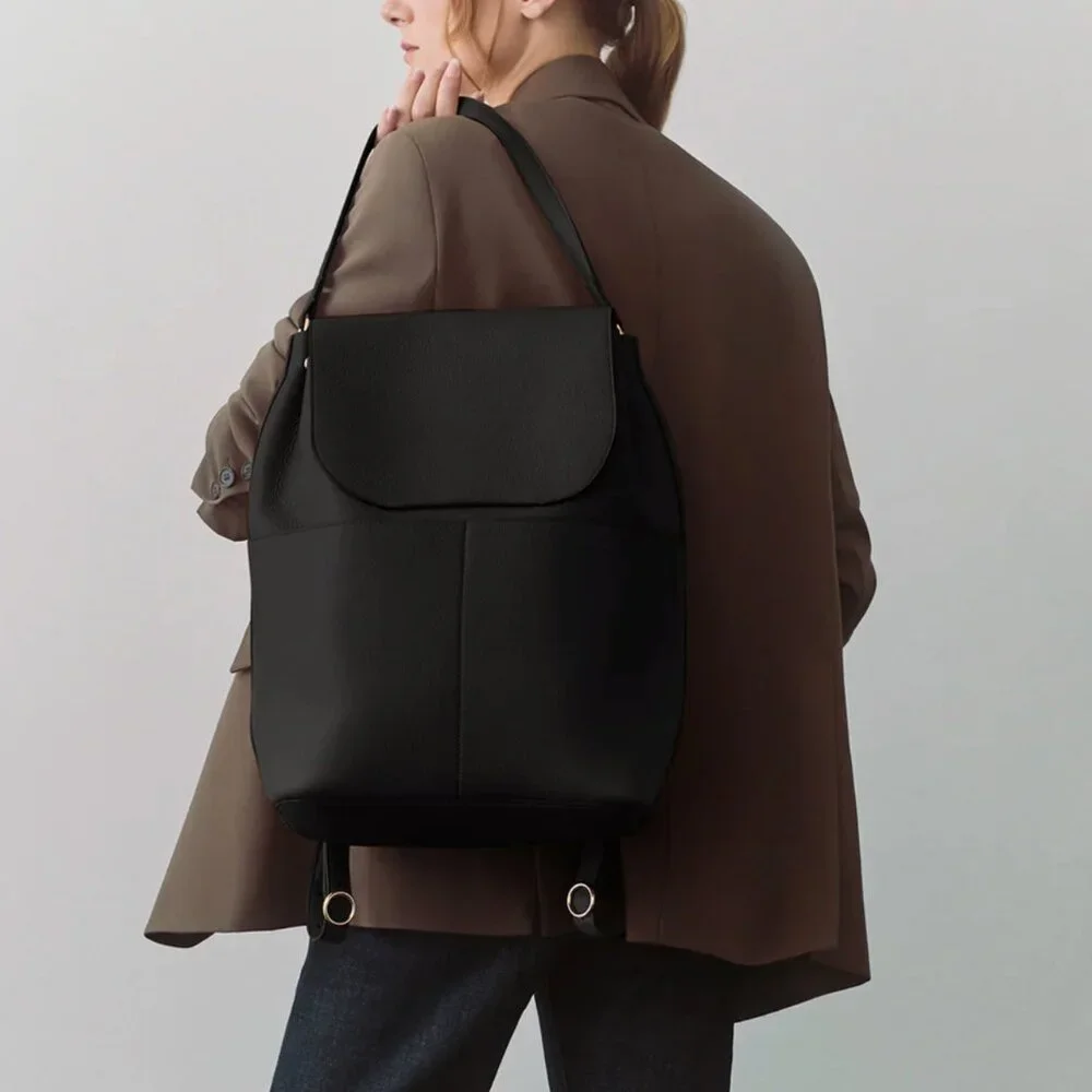 NWT Cuyana Black Leather Backpack 13-inch - Picture 3 of 17